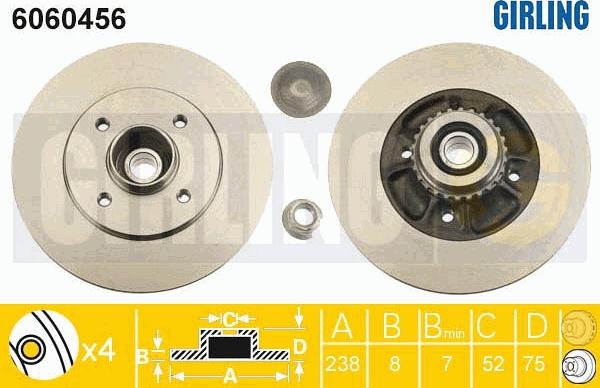 Girling 6060456 - Bremžu diski ps1.lv