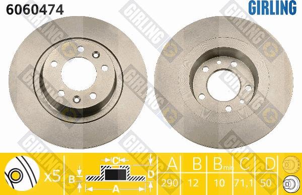 Girling 6060474 - Bremžu diski ps1.lv