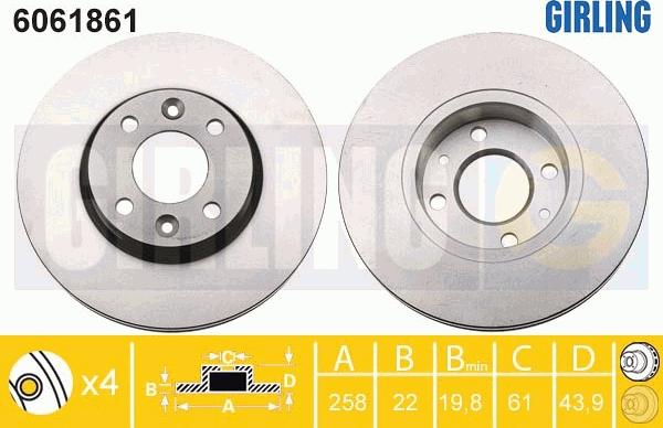 Girling 6061861 - Bremžu diski ps1.lv