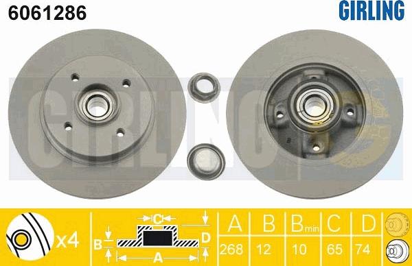 Girling 6061286 - Bremžu diski ps1.lv