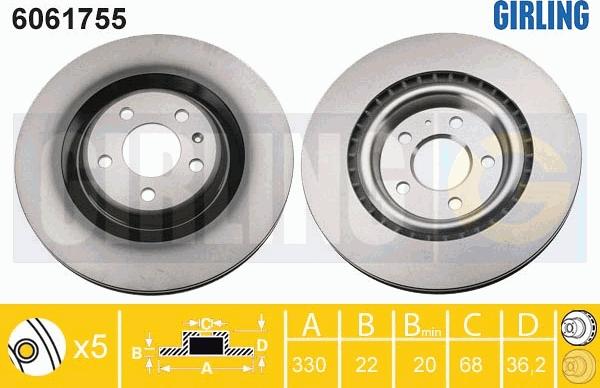 Girling 6061755 - Bremžu diski ps1.lv