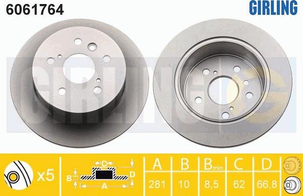 Girling 6061764 - Bremžu diski ps1.lv