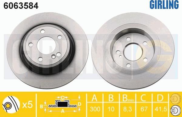 Girling 6063584 - Bremžu diski ps1.lv