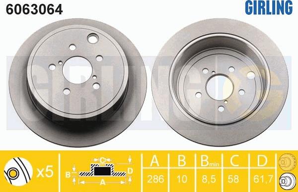 Girling 6063064 - Bremžu diski ps1.lv