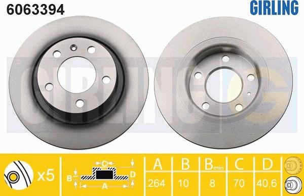 Girling 6063394 - Bremžu diski ps1.lv