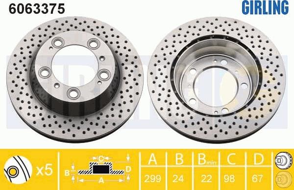 Girling 6063375 - Bremžu diski ps1.lv