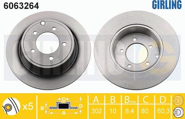 Girling 6063264 - Bremžu diski ps1.lv