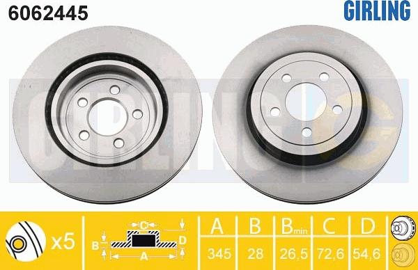 Girling 6062445 - Bremžu diski ps1.lv