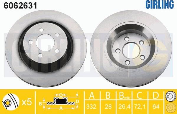 Girling 6062631 - Bremžu diski ps1.lv