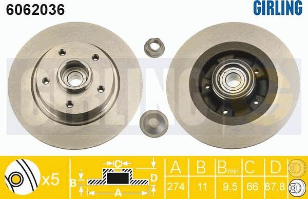 Girling 6062036 - Bremžu diski ps1.lv