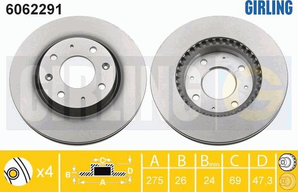 Girling 6062291 - Bremžu diski ps1.lv