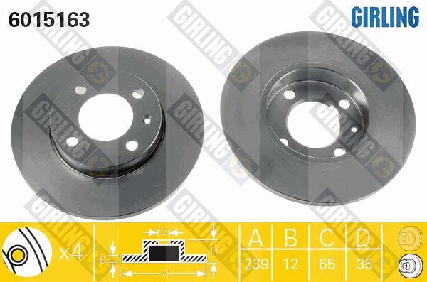 Girling 6015163 - Bremžu diski ps1.lv