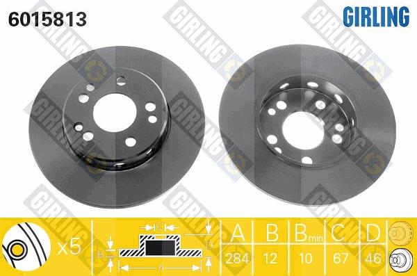 Girling 6015813 - Bremžu diski ps1.lv