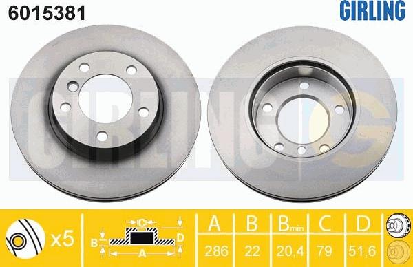 Girling 6015381 - Bremžu diski ps1.lv