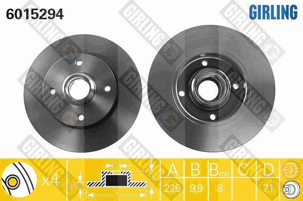 Girling 6015294 - Bremžu diski ps1.lv