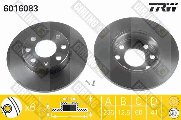 Girling 6016083 - Bremžu diski ps1.lv