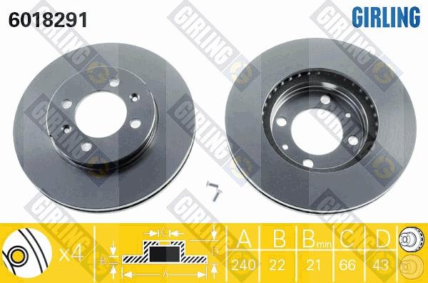 Girling 6018291 - Bremžu diski ps1.lv