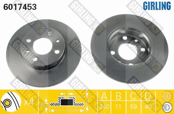 Girling 6017453 - Bremžu diski ps1.lv