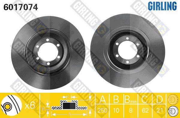 Girling 6017074 - Bremžu diski ps1.lv