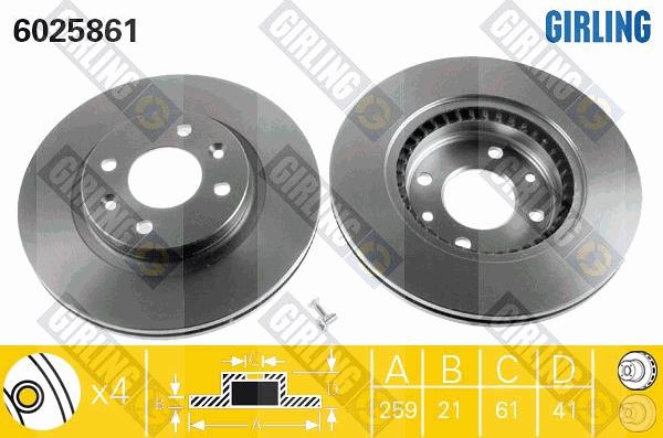 Girling 6025861 - Bremžu diski ps1.lv