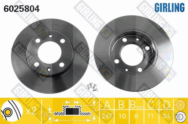 Girling 6025804 - Bremžu diski ps1.lv