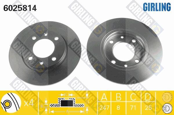 Girling 6025814 - Bremžu diski ps1.lv