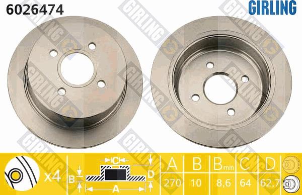 Girling 6026474 - Bremžu diski ps1.lv