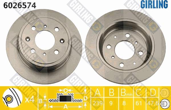 Girling 6026574 - Bremžu diski ps1.lv