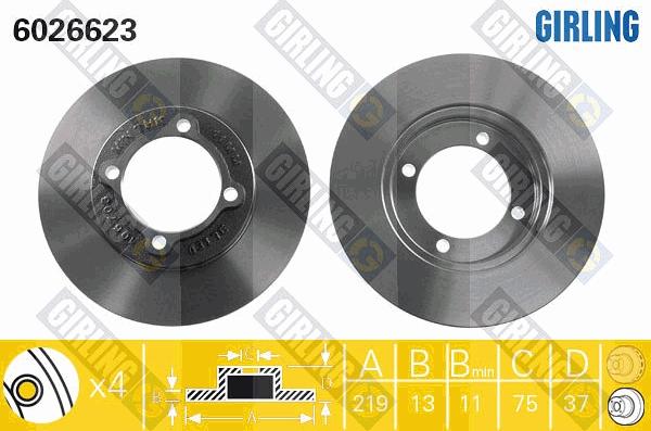 Girling 6026623 - Bremžu diski ps1.lv