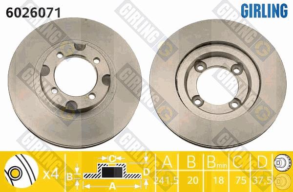 Girling 6026071 - Bremžu diski ps1.lv