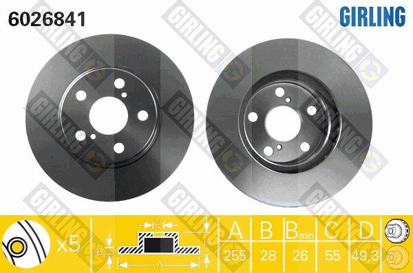 Girling 6026841 - Bremžu diski ps1.lv