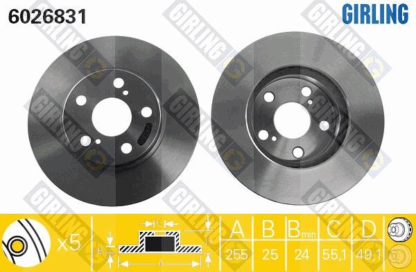 Girling 6026831 - Bremžu diski ps1.lv