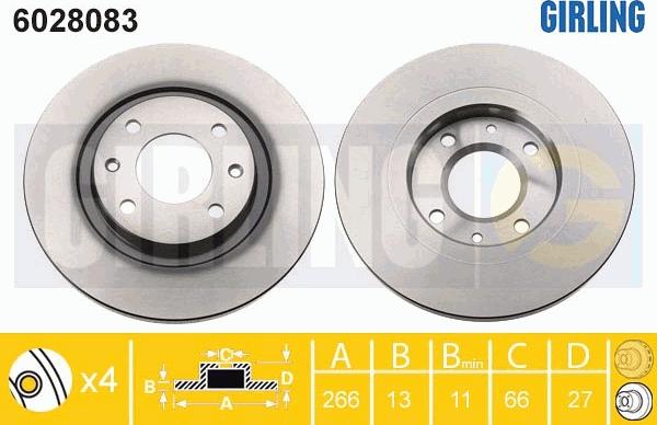 Girling 6028083 - Bremžu diski ps1.lv