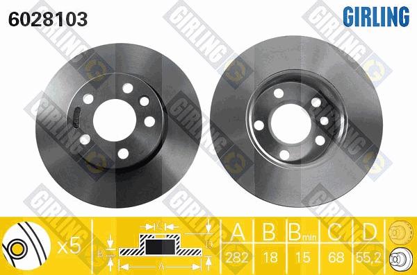 Girling 6028103 - Bremžu diski ps1.lv