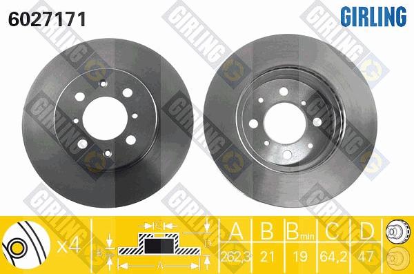 Girling 6027171 - Bremžu diski ps1.lv