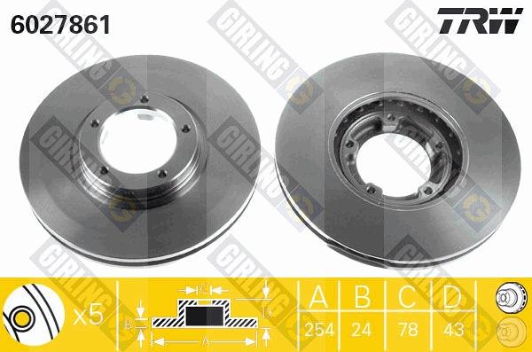 Girling 6027861 - Bremžu diski ps1.lv