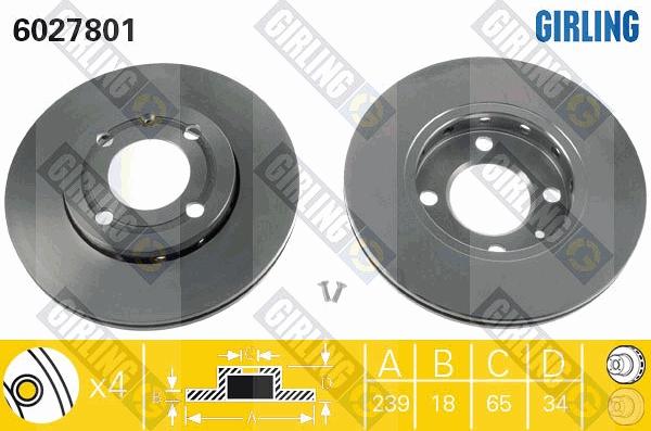 Girling 6027801 - Bremžu diski ps1.lv