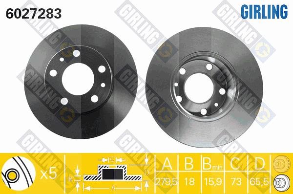 Girling 6027283 - Bremžu diski ps1.lv