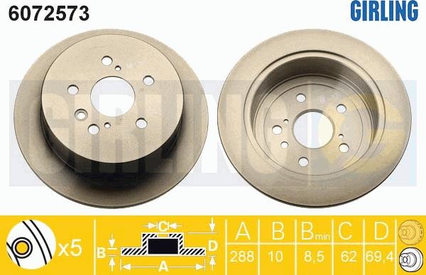 Girling 6072573 - Bremžu diski ps1.lv