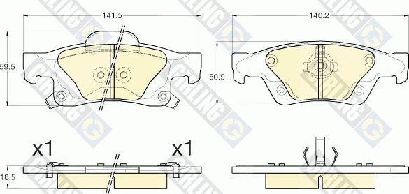 Girling 6144482 - Bremžu uzliku kompl., Disku bremzes ps1.lv