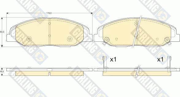 Girling 6144576 - Bremžu uzliku kompl., Disku bremzes ps1.lv