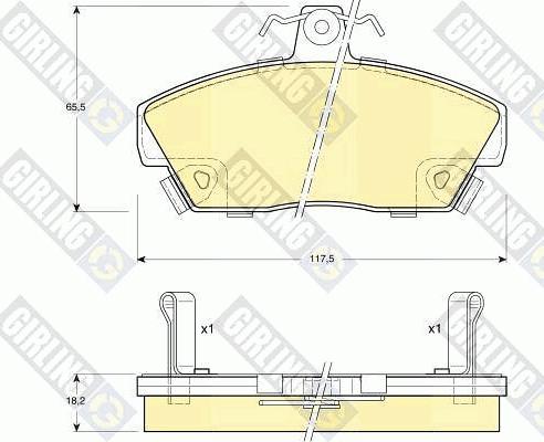 Girling 6104971 - Bremžu uzliku kompl., Disku bremzes ps1.lv