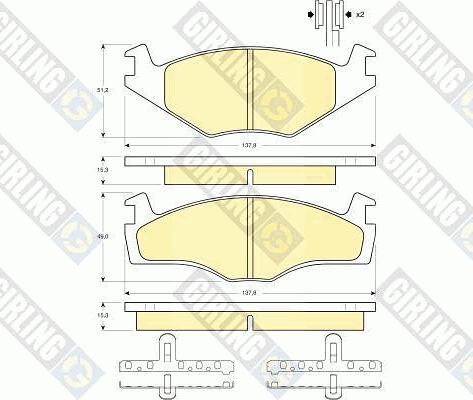 Girling 6104595 - Bremžu uzliku kompl., Disku bremzes ps1.lv