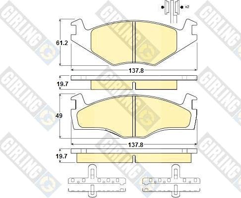 Girling 6104545 - Bremžu uzliku kompl., Disku bremzes ps1.lv