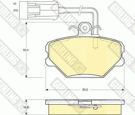 Girling 6108521 - Bremžu uzliku kompl., Disku bremzes ps1.lv