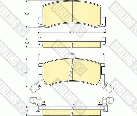 Girling 6108719 - Bremžu uzliku kompl., Disku bremzes ps1.lv