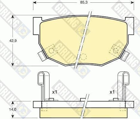 Girling 6103689 - Bremžu uzliku kompl., Disku bremzes ps1.lv