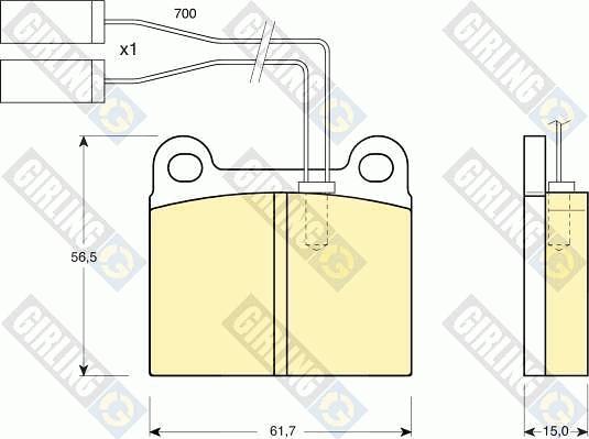 Girling 6103622 - Bremžu uzliku kompl., Disku bremzes ps1.lv