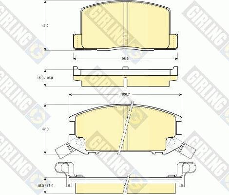 Girling 6103849 - Bremžu uzliku kompl., Disku bremzes ps1.lv