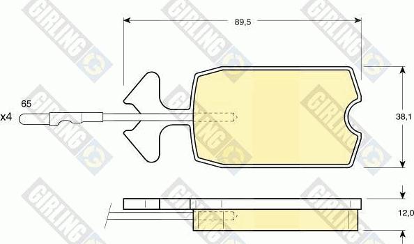 Girling 6102779 - Bremžu uzliku kompl., Disku bremzes ps1.lv